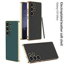Load image into Gallery viewer, Luxury Leather Golden Boarder Case For Galaxy S25 Ultra