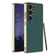 Load image into Gallery viewer, Luxury Leather Golden Boarder Case For Galaxy S25 Ultra