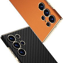 Load image into Gallery viewer, Golden Plating Leather Phone Case- Samsung