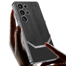 Load image into Gallery viewer, Premium Leather Wood Grain Texture Case - Samsung