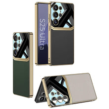 Load image into Gallery viewer, Royal Gold Plated Leather Carbon Fiber Case- Samsung