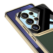 Load image into Gallery viewer, Royal Gold Plated Leather Carbon Fiber Case- Samsung
