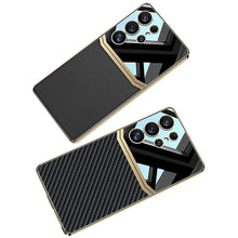Load image into Gallery viewer, Royal Gold Plated Leather Carbon Fiber Case- Samsung