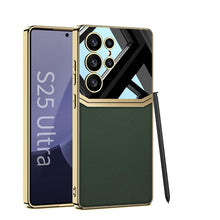 Load image into Gallery viewer, Royal Gold Plated Leather Carbon Fiber Case- Samsung