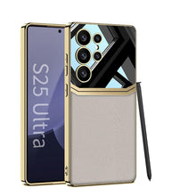 Load image into Gallery viewer, Royal Gold Plated Leather Carbon Fiber Case- Samsung