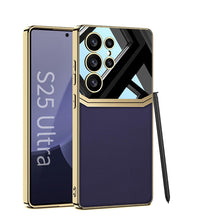 Load image into Gallery viewer, Royal Gold Plated Leather Carbon Fiber Case- Samsung