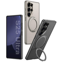 Load image into Gallery viewer, Galaxy S25 Ultra Matte Leather Grip MagSafe Kickstand Case