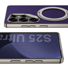 Load image into Gallery viewer, Galaxy S25 Ultra Matte Leather Grip MagSafe Kickstand Case
