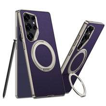 Load image into Gallery viewer, Galaxy S25 Ultra Matte Leather Grip MagSafe Kickstand Case
