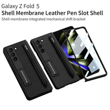 Load image into Gallery viewer, Leather Case With Bracket & Pen Slot For Galaxy Z Fold 5