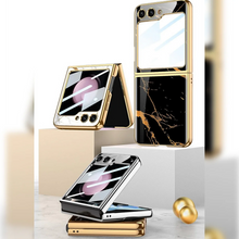 Load image into Gallery viewer, Marble Glass Case For Galaxy Z Flip5