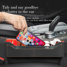 Load image into Gallery viewer, Leather Car Seat Gap Box Organizer Console Side Seat Crevice Storage Accessories