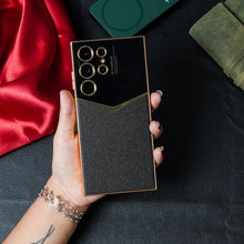 Load image into Gallery viewer, Royal Gold Plated Luxury Leather Case For S24 Ultra