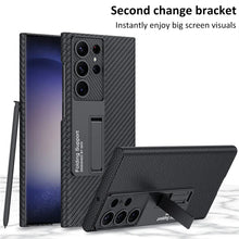 Load image into Gallery viewer, Galaxy S24 Ultra Protective Standing Leather Cover With S Pen Slot
