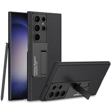 Load image into Gallery viewer, Galaxy S24 Ultra Protective Standing Leather Cover With S Pen Slot