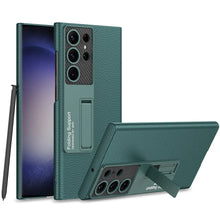 Load image into Gallery viewer, Galaxy S24 Ultra Protective Standing Leather Cover With S Pen Slot