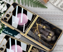 Load image into Gallery viewer, Samsung Galaxy Z Flip 5 Lion Pattern Glass Case