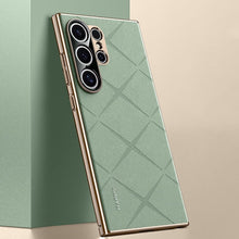 Load image into Gallery viewer, Luxury Plain Leather + Camera Lens Protector Case - Galaxy S25 Series