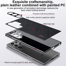 Load image into Gallery viewer, Luxury Plain Leather + Camera Lens Protector Case - Galaxy S25 Series
