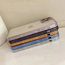 Load image into Gallery viewer, iPhone Series Electroplating Boarder Designed Transparent Glitter Case