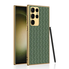 Load image into Gallery viewer, Premium Leather Case With Gold Electroplating For Galaxy S24 Ultra