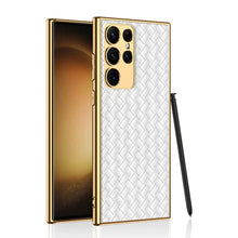 Load image into Gallery viewer, Premium Leather Case With Gold Electroplating For Galaxy S24 Ultra