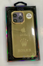 Load image into Gallery viewer, iPhone 15 Series Diamonds Studded Royal Gold Protective Case
