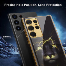 Load image into Gallery viewer, Galaxy S23 Ultra Lion Pattern Inspirational Glass Case