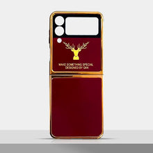 Load image into Gallery viewer, Galaxy Z Flip3 Luxurious Deer Pattern Inspirational Glass Case