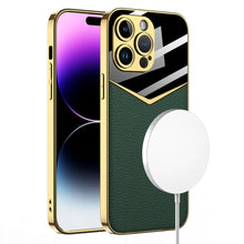 Load image into Gallery viewer, Royal Gold Plated Premium Luxury Leather Case For I-Phone Series