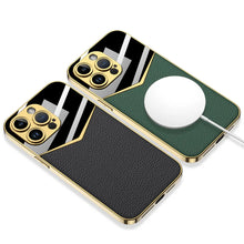 Load image into Gallery viewer, Royal Gold Plated Premium Luxury Leather Case For I-Phone Series