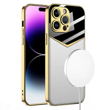 Load image into Gallery viewer, Royal Gold Plated Premium Luxury Leather Case For I-Phone Series