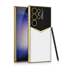 Load image into Gallery viewer, Royal Gold Plated Luxury Leather Case For Galaxy S23 Ultra