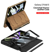 Load image into Gallery viewer, Flip Leather Case With Side Pen Slot For Galaxy Z Fold 5