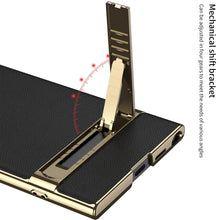 Load image into Gallery viewer, Triumph Electroplating Leather Golden Stand Case For Galaxy S24 Ultra