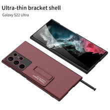 Load image into Gallery viewer, Galaxy S22 Ultra Luxury Thin Standing Case With S-Pen Slot