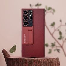 Load image into Gallery viewer, Galaxy S23 ULTRA Protective Standing Leather Cover With S Pen Slot