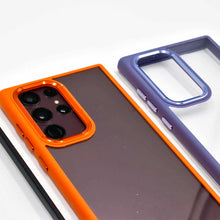 Load image into Gallery viewer, Galaxy S22 Ultra Hybrid Bumper Clear Case Black