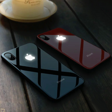 Load image into Gallery viewer, iPhone XR LED Logo Glass Back Case