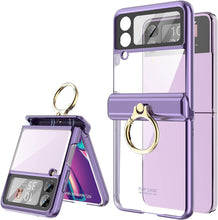 Load image into Gallery viewer, Plating Galaxy Z Flip 4 Case with Luxury Ring, Hing Part and Lens Protector