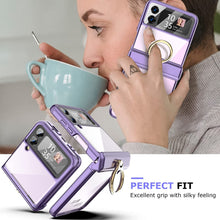 Load image into Gallery viewer, Plating Galaxy Z Flip 4 Case with Luxury Ring, Hing Part and Lens Protector