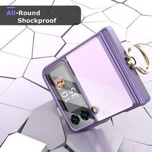 Load image into Gallery viewer, Plating Galaxy Z Flip 4 Case with Luxury Ring, Hing Part and Lens Protector