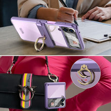 Load image into Gallery viewer, Plating Galaxy Z Flip 4 Case with Luxury Ring, Hing Part and Lens Protector