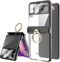 Load image into Gallery viewer, Plating Galaxy Z Flip 4 Case with Luxury Ring, Hing Part and Lens Protector