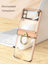 Load image into Gallery viewer, Plating Galaxy Z Flip 4 Case with Luxury Ring, Hing Part and Lens Protector