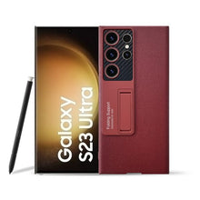 Load image into Gallery viewer, Galaxy S23 ULTRA Protective Standing Leather Cover With S Pen Slot