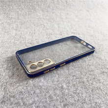Load image into Gallery viewer, Premium Chrome Plating Square Soft Silicone Clear Transparent Back Cover Case For Samsung S21