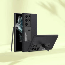 Load image into Gallery viewer, Galaxy S23 ULTRA Protective Standing Leather Cover With S Pen Slot