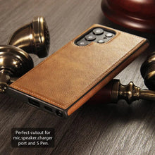 Load image into Gallery viewer, Premium PU Leather Back Cover Case For Galaxy S23 Ultra