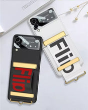 Load image into Gallery viewer, Samsung Galaxy Z Flip 4 with Wristband Shockproof Flip Case Hard